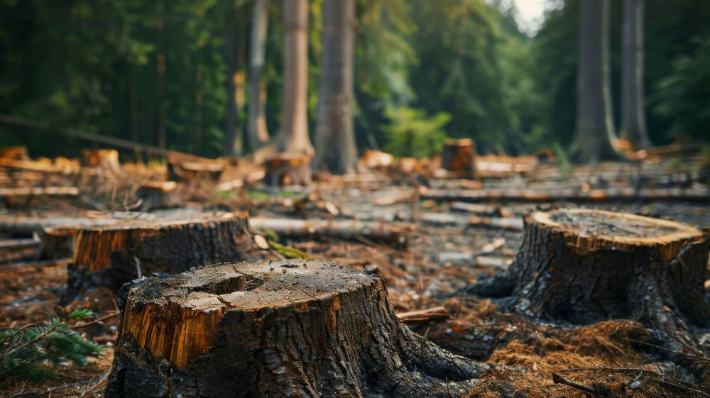 Dessouchage d'un arbre